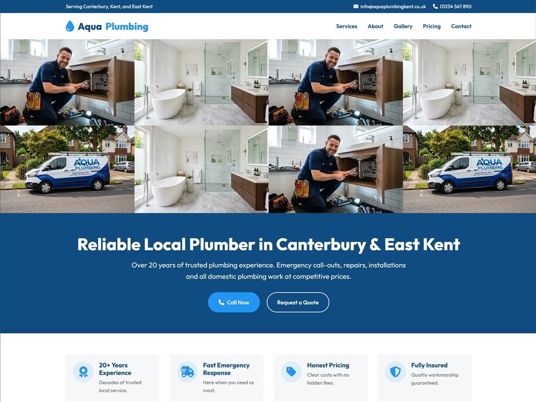 Aqua Plumbing Kent — Plumbing Turnkey Site by Kentmedia