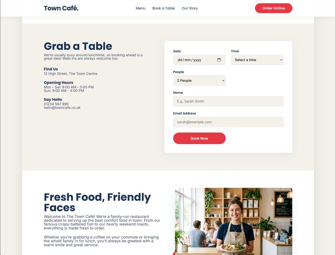Savoria Restaurant & Café table reservation form and Our Story section